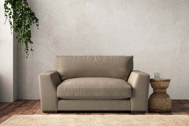 nkuku Guddu Love Seat - Make To Order - Brera Linen Pebble - No Colour