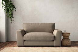 nkuku Guddu Love Seat - Make To Order - Brera Linen Pebble - No Colour