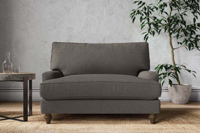 nkuku Marri Love Seat - Make To Order - Brera Linen Granite - No Colour