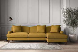 nkuku Deni Right Hand Chaise Sofa - Make To Order - Grand - Recycled Cotton Ochre