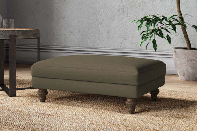 nkuku Marri Dining Footstool - Make To Order - Medium - Recycled Cotton Fatigue