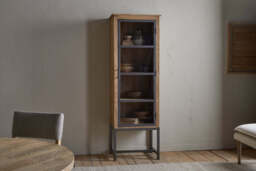 nkuku Nirvi Mango Wood & Iron Tall Cabinet - Storage Furniture - One Size - Black