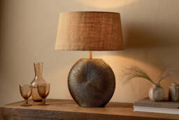 nkuku Ramvas Etched Table Lamp - Lamps - One Size - Antique Brass