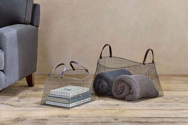 nkuku Adah Iron Baskets Set Of 2 - Storage - Brown