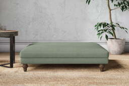 nkuku Marri Dining Footstool - Make To Order - Grand - Brera Linen Jade