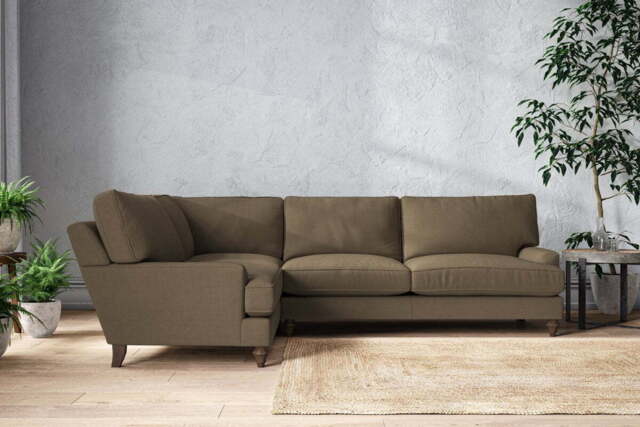 nkuku Marri Left Hand Corner Sofa - Make To Order - Grand - Recycled Cotton Flax