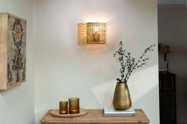 nkuku Noko Rattan Wall Lamp - Lights - Small - Natural