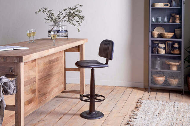 nkuku Narwana Bar Chair - Seating - One Size - Aged Black