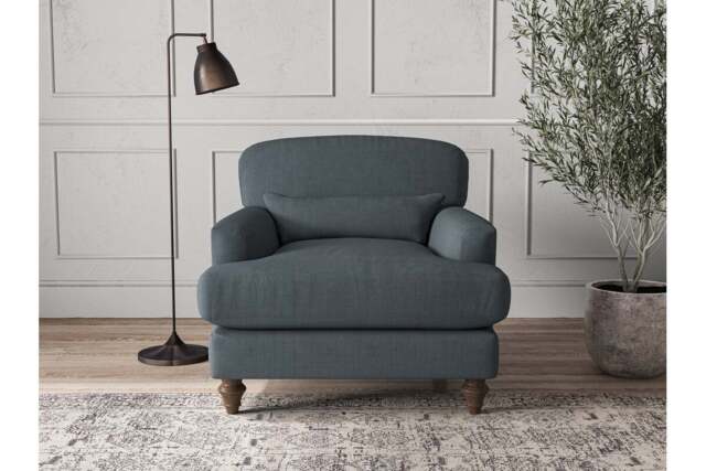 nkuku Deni Armchair - Make To Order - Brera Linen Dusk - No Colour