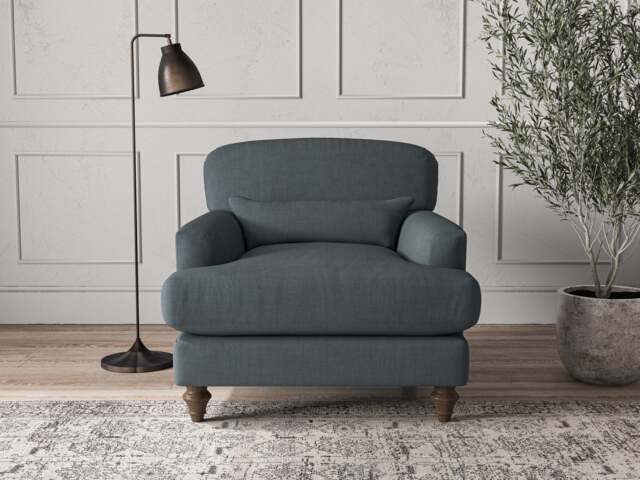 nkuku Deni Armchair - Make To Order - One Size - Brera Linen Dusk