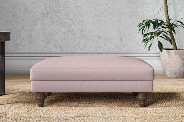 nkuku Marri Dining Footstool - Make To Order - Medium - Recycled Cotton Lavender