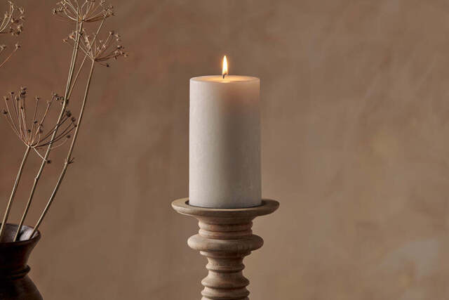 nkuku Rustic Soy Blend Pillar Candle - Candles & Home Fragrance - Large - White