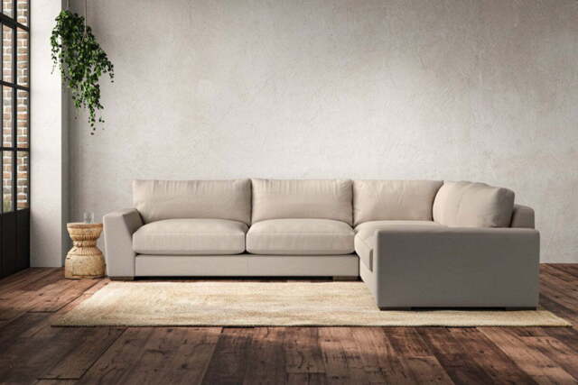 nkuku Guddu Right Hand Corner Sofa - Make To Order - Large - Recycled Cotton Natural