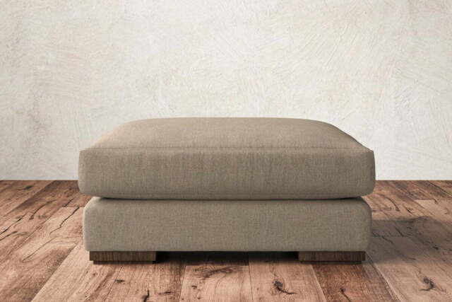 nkuku Guddu Dining Footstool - Make To Order - Large - Brera Linen Pebble
