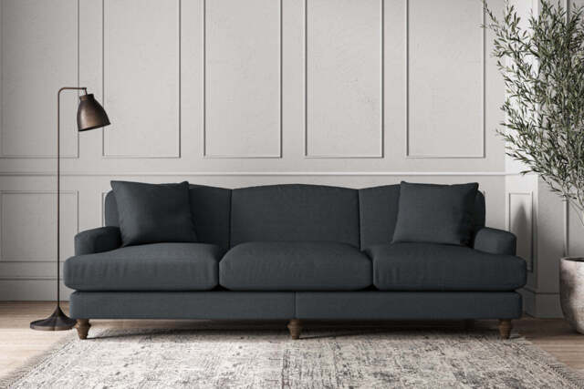 nkuku Deni Sofa - Make To Order - Super Grand - Recycled Cotton Thunder