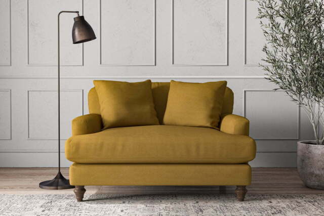 nkuku Deni Love Seat - Make To Order - One Size - Recycled Cotton Ochre