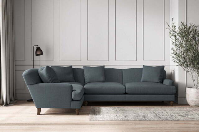 nkuku Deni Left Hand Corner Sofa - Make To Order - Grand - Brera Linen Dusk