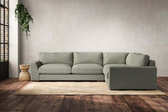 nkuku Guddu Right Hand Corner Sofa - Make To Order - Large - Recycled Cotton Seaspray