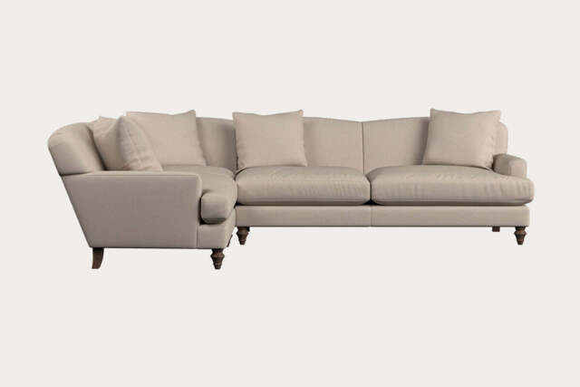 nkuku Deni Left Hand Corner Sofa - Make To Order - Grand - Recycled Cotton Natural