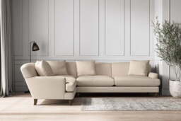 nkuku Deni Left Hand Corner Sofa - Make To Order - Grand - Recycled Cotton Natural