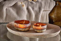nkuku Janka Tealight Holders Set Of 2 - Candles Holders & Lanterns - Dark Amber