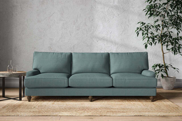 nkuku Marri Sofa - Make To Order - Super Grand - Recycled Cotton Airforce