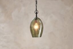 nkuku Otoro Recycled Glass Pendant Oval - Lights - Small Oval - Green Smoke