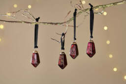 nkuku Ratnam Baubles Set Of 4 - Christmas Decorations - Ruby