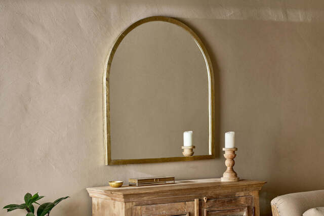 nkuku Murwara Arch Mirror - Mirrors - One Size - Antique Brass