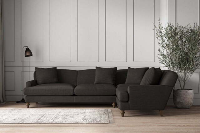 nkuku Deni Right Hand Corner Sofa - Make To Order - Grand - Brera Linen Espresso