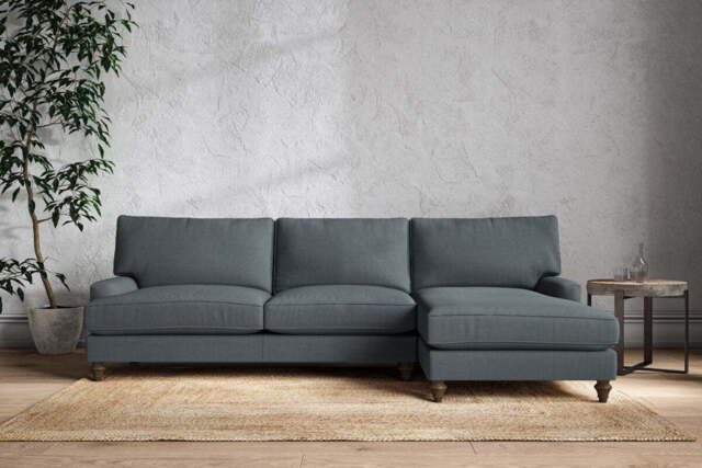 nkuku Marri Right Hand Chaise Sofa - Make To Order - Grand - Brera Linen Dusk