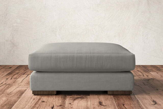 nkuku Guddu Dining Footstool - Make To Order - Large - Brera Linen Smoke