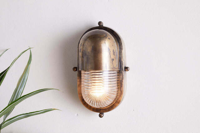 nkuku Denaya Outdoor Wall Lamp - Lights - One Size - Antique Brass