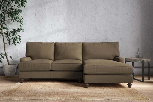 nkuku Marri Right Hand Chaise Sofa - Make To Order - Large - Brera Linen Chestnut