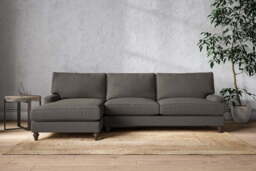 nkuku Marri Left Hand Chaise Sofa - Make To Order - Grand - Brera Linen Granite