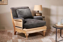 nkuku Abe Deconstructed Velvet Armchair - Seating - One Size - Moss