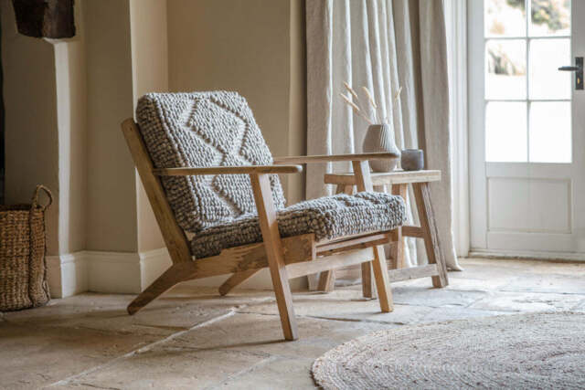 nkuku Keya Chunky Weave & Mango Wood Dining Chair - Seating - One Size - Natural
