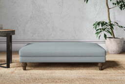 nkuku Marri Large Dining Footstool - Make To Order - Recycled Cotton Horizon - No Colour