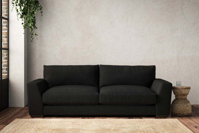 nkuku Guddu Large Sofa - Make To Order - Brera Linen Charcoal - No Colour
