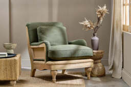 nkuku Abe Deconstructed Linen Armchair - Seating - One Size - Olive