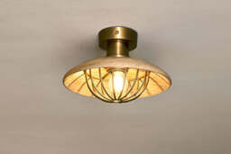 nkuku Chakai Wood & Metal Flush Ceiling Light - Lights - One Size - Natural