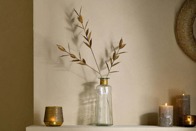 nkuku San Stem Leaves - Decorative Accessories - One Size - Antique Brass