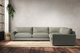 nkuku Guddu Right Hand Corner Sofa - Make To Order - Grand - Recycled Cotton Seaspray