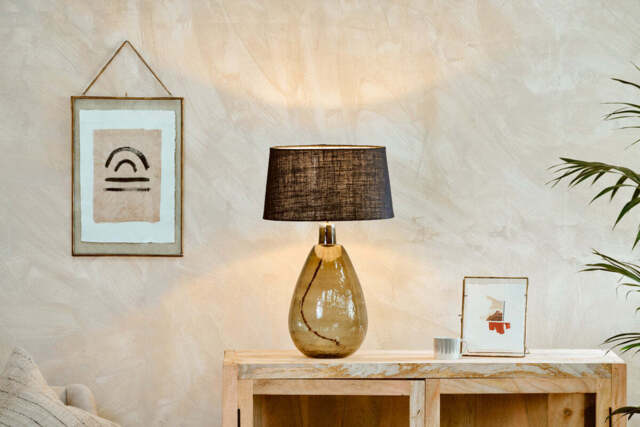 nkuku Baba Recycled Glass Lamp - Lamps - Large Tall - Green Smoke