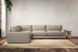 nkuku Guddu Large Left Hand Corner Sofa - Make To Order - Recycled Cotton Stone - No Colour