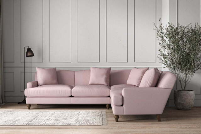 nkuku Deni Right Hand Corner Sofa - Make To Order - Super Grand - Recycled Cotton Lavender