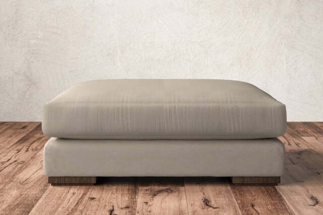 nkuku Guddu Dining Footstool - Make To Order - Grand - Recycled Cotton Stone