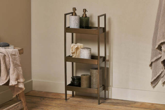 nkuku Mahi Bathroom Storage Caddy - Bathroom - One Size - Antique Brass