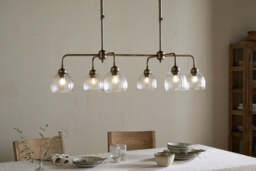 nkuku Kakira Chandelier Pendant - Lights - One Size - Antique Brass & Clear