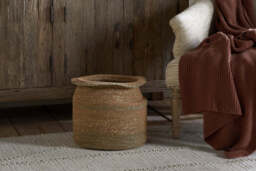 nkuku Rana Tall Basket - Storage - One Size - Natural & Moss